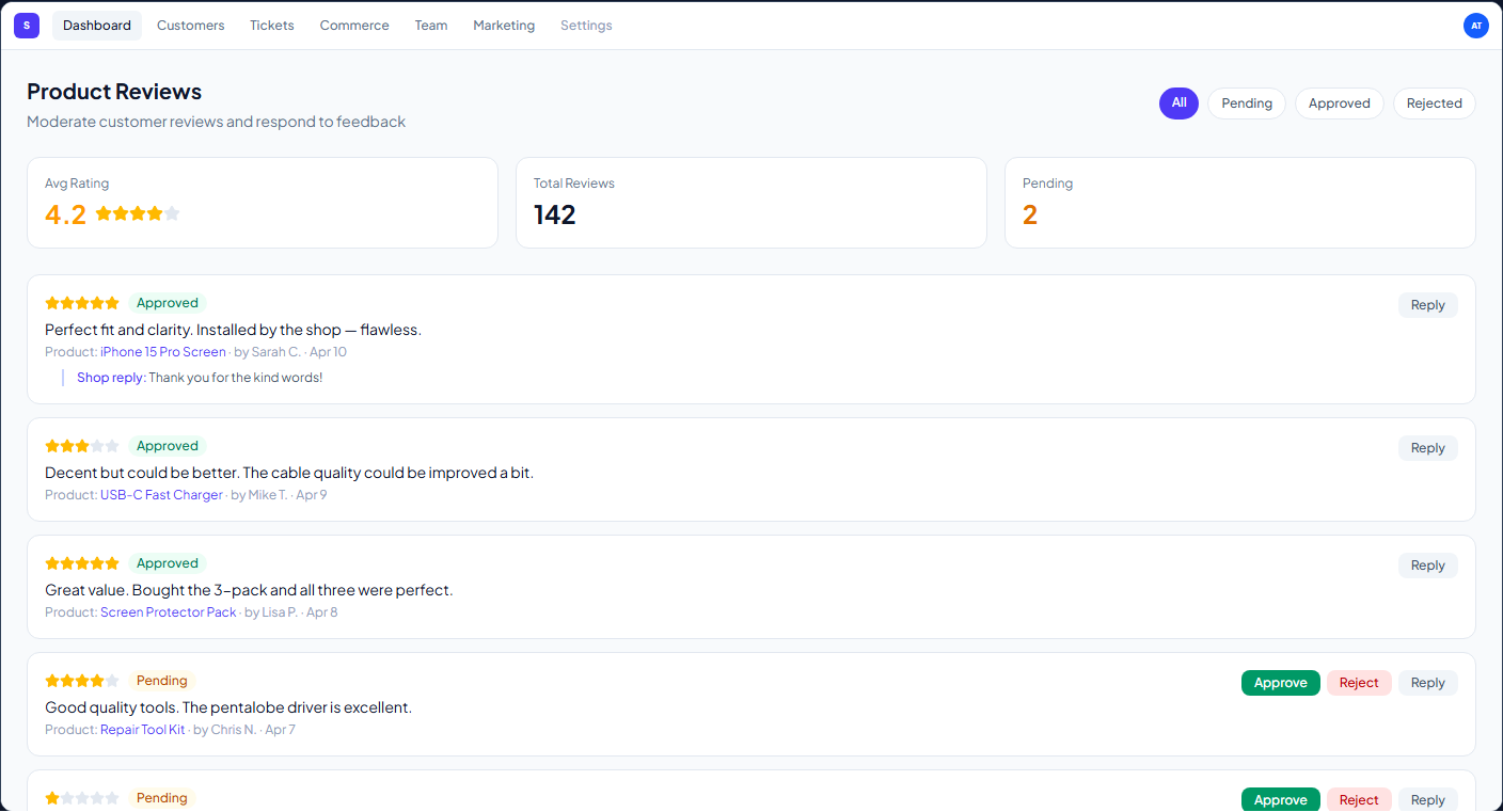 Product Reviews — screenshot 1